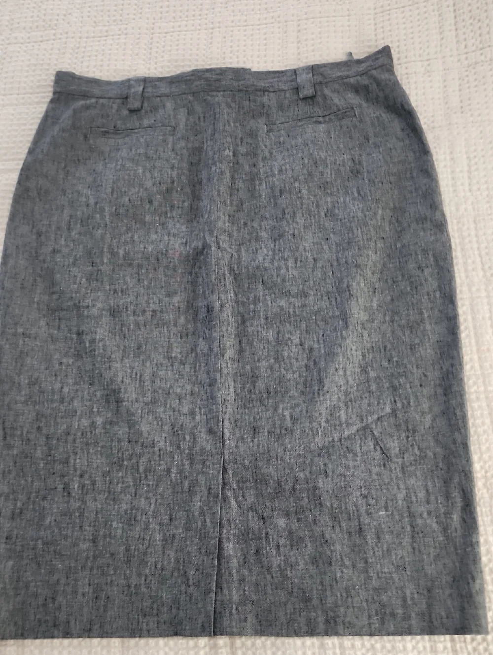 Shape FX Black/White Heathered Pencil Skirt 18Tall Linen Cotton Office Career